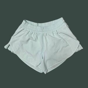 Lululemon Light Blue Lined Athletic Shorts with Side Pleat Accent